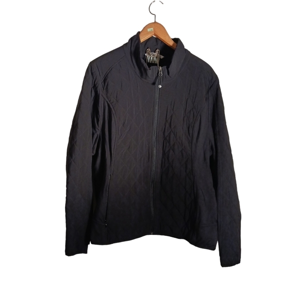 Athleta 2015 Quilted Black Full Jacket Coat Versatile Warm Cozy Large Gorpcore - Picture 1 of 8